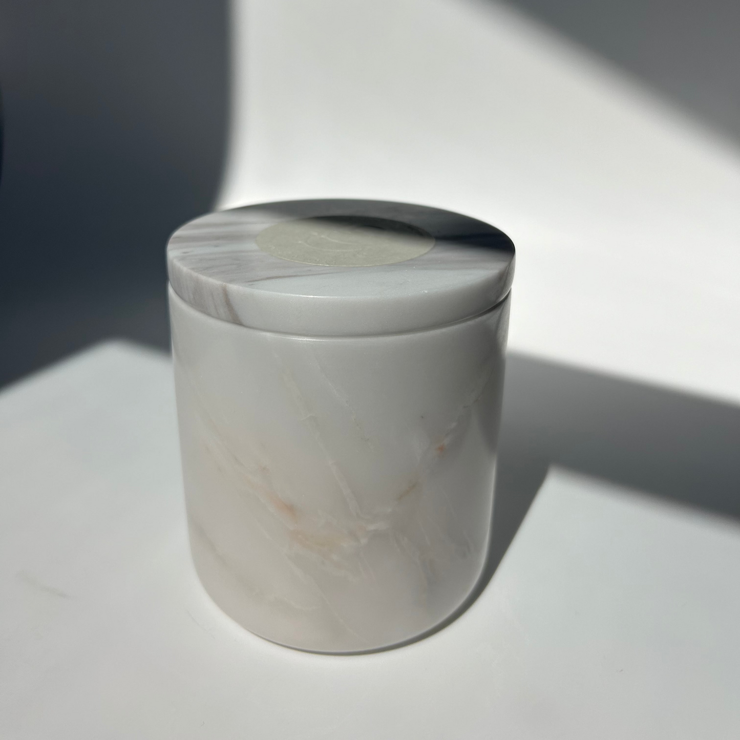 Custom White Marble Candle